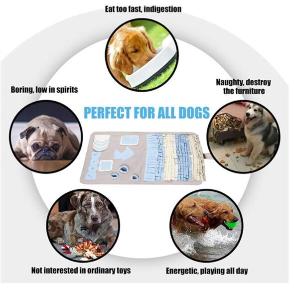 Snuffle Mat for Small Large Dogs Nosework Feeding Mat (23.6"x39.4") Easy to Fill - Picture 5 of 8
